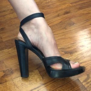 Michael Kors chunky heel black ankle strap Sandals